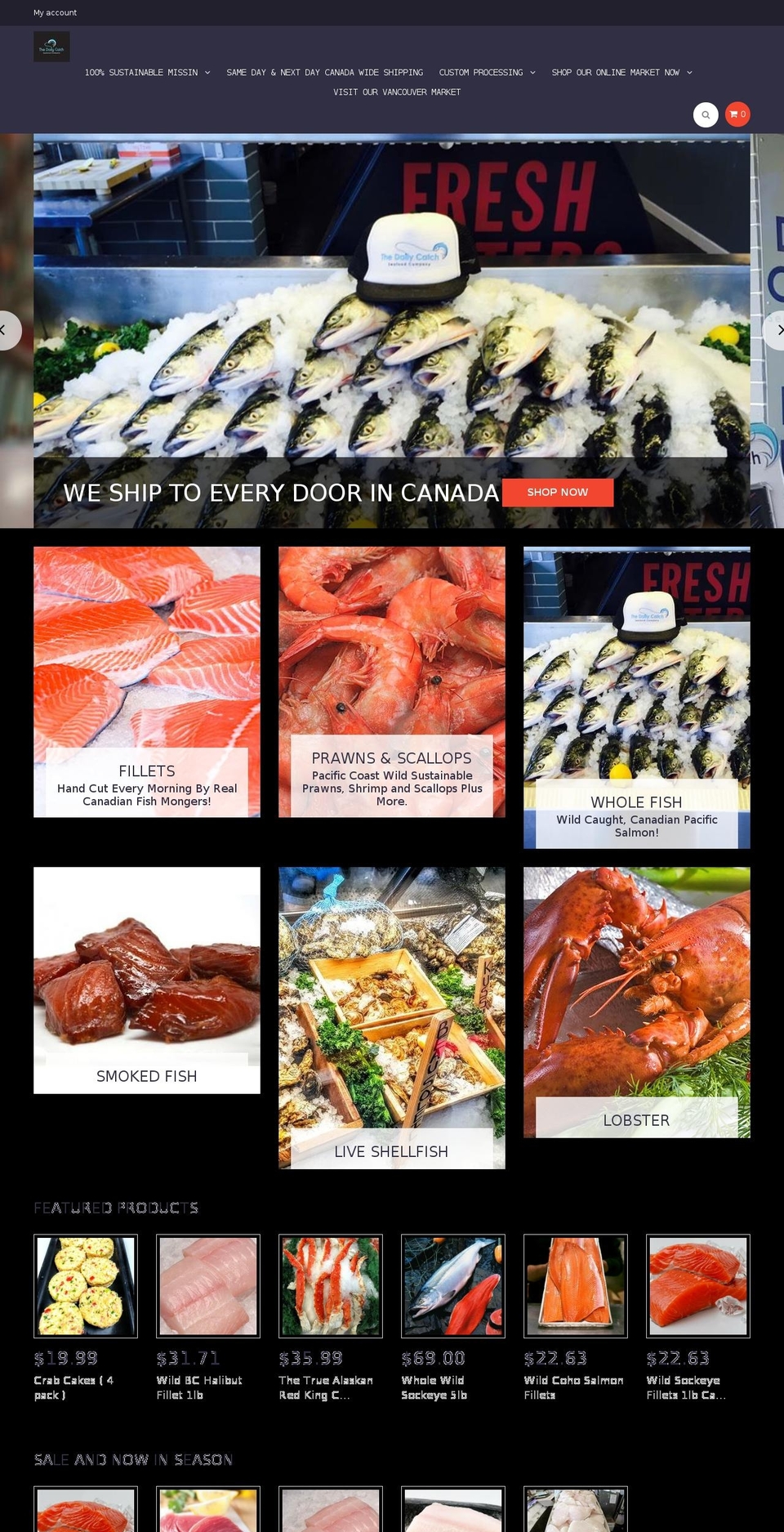 theme342 Shopify theme site example canadaonlineseafood.com