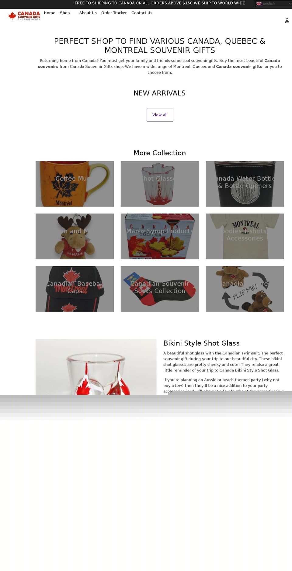 canadasouvenirgifts.com shopify website screenshot