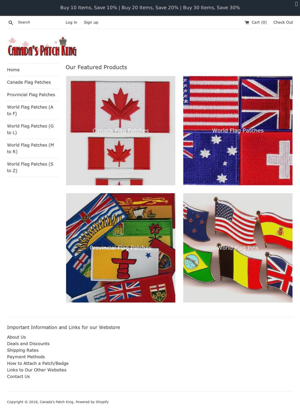canadaspatchking.com — Shopify storefront screenshot