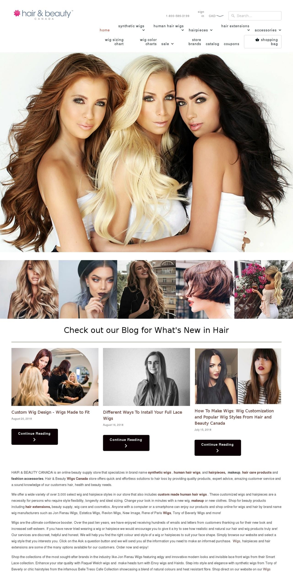 canadawigoutlet.com — Shopify storefront screenshot