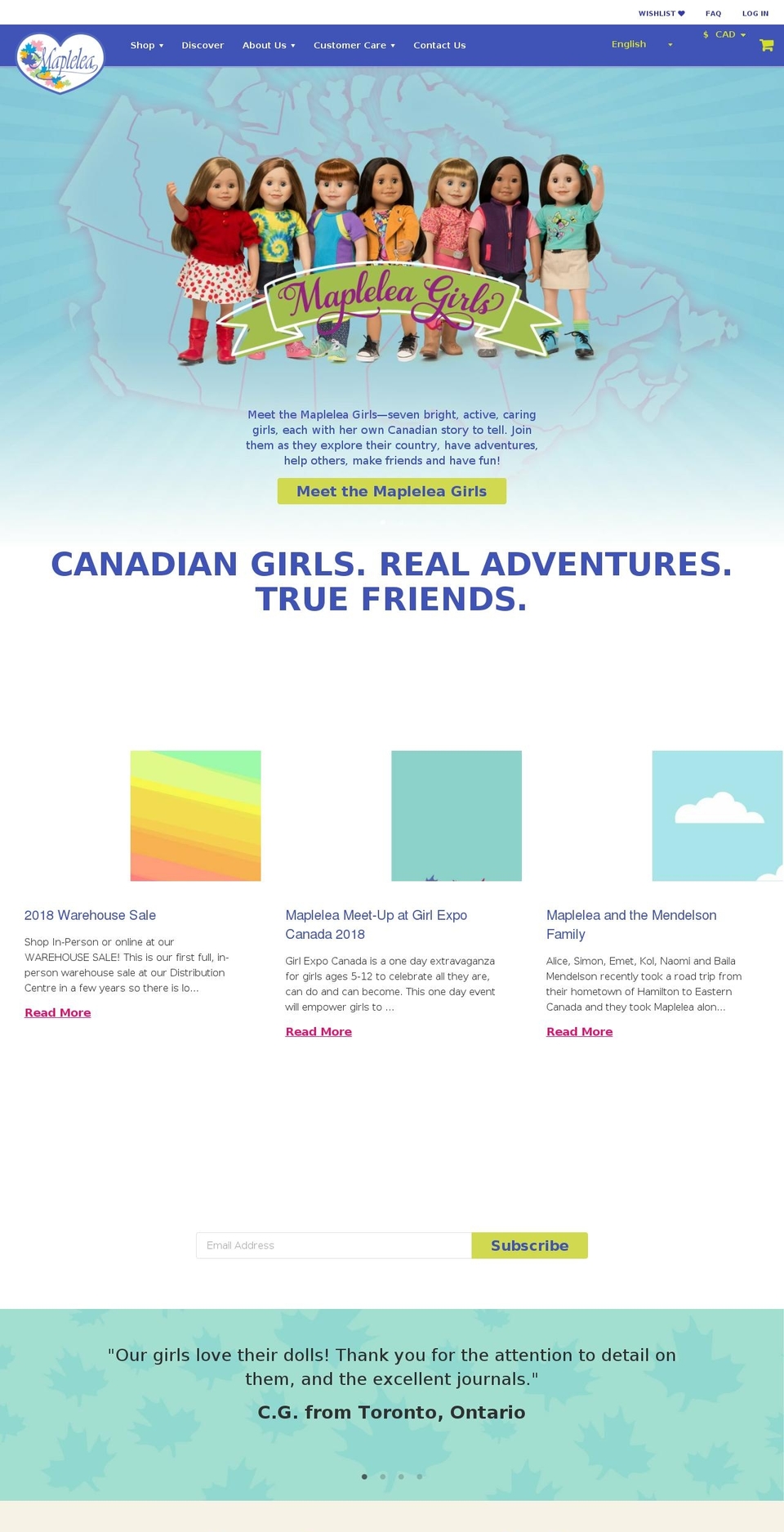 canadian-girl.com — Shopify storefront screenshot