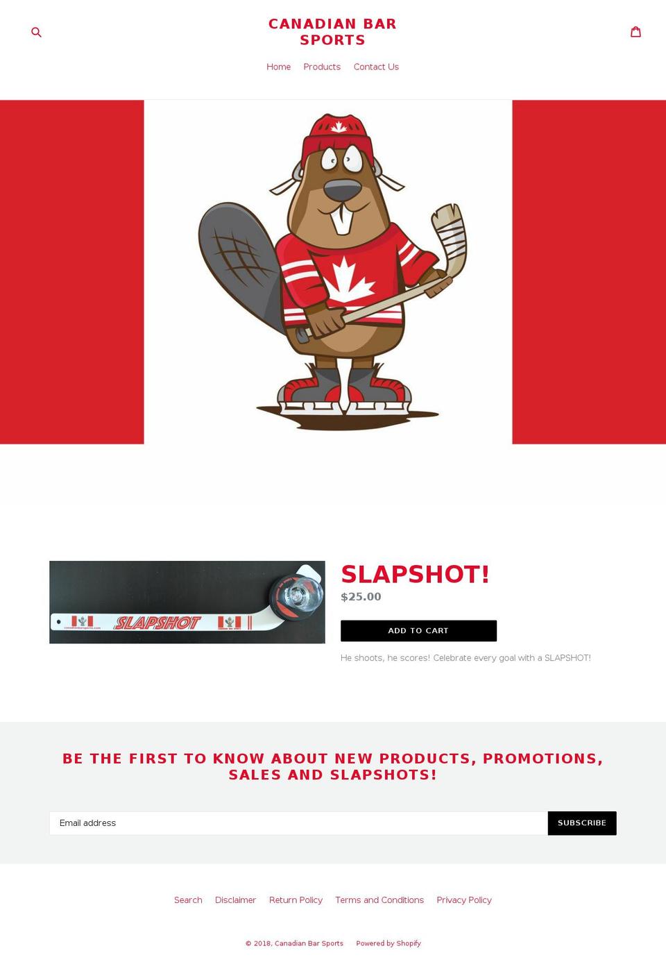 Sterling Shopify theme site example canadianbarsports.com