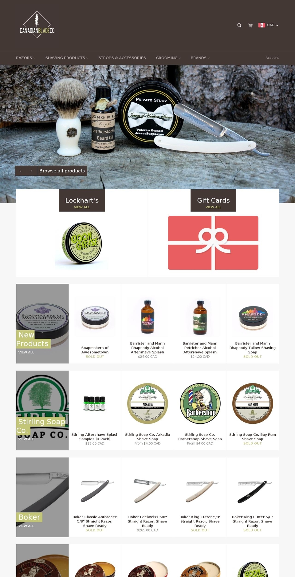 canadianbladeco.com shopify website screenshot