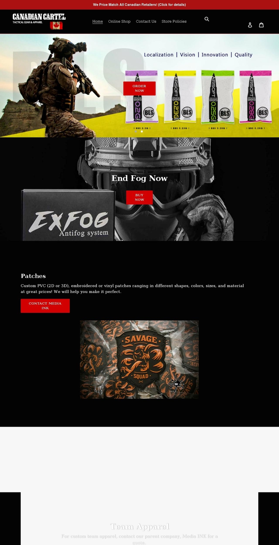 canadiancartel.ca shopify website screenshot