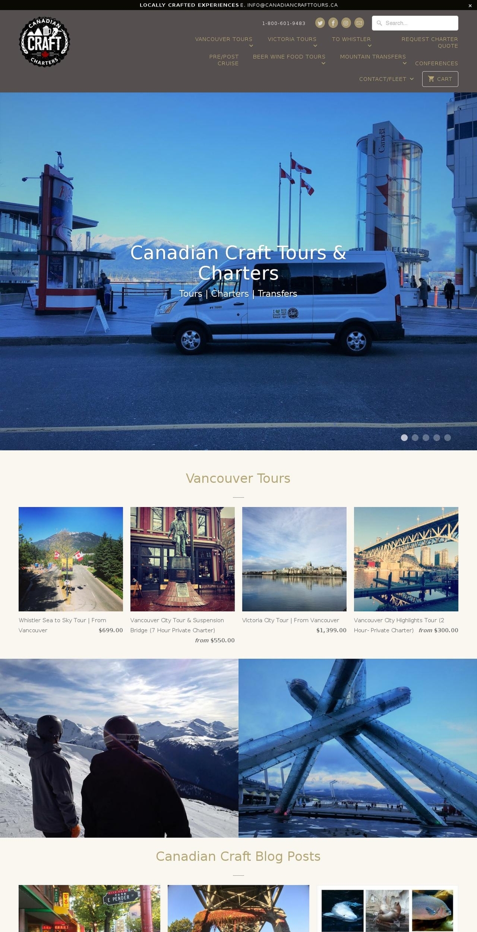 canadiancraftcharters.com shopify website screenshot