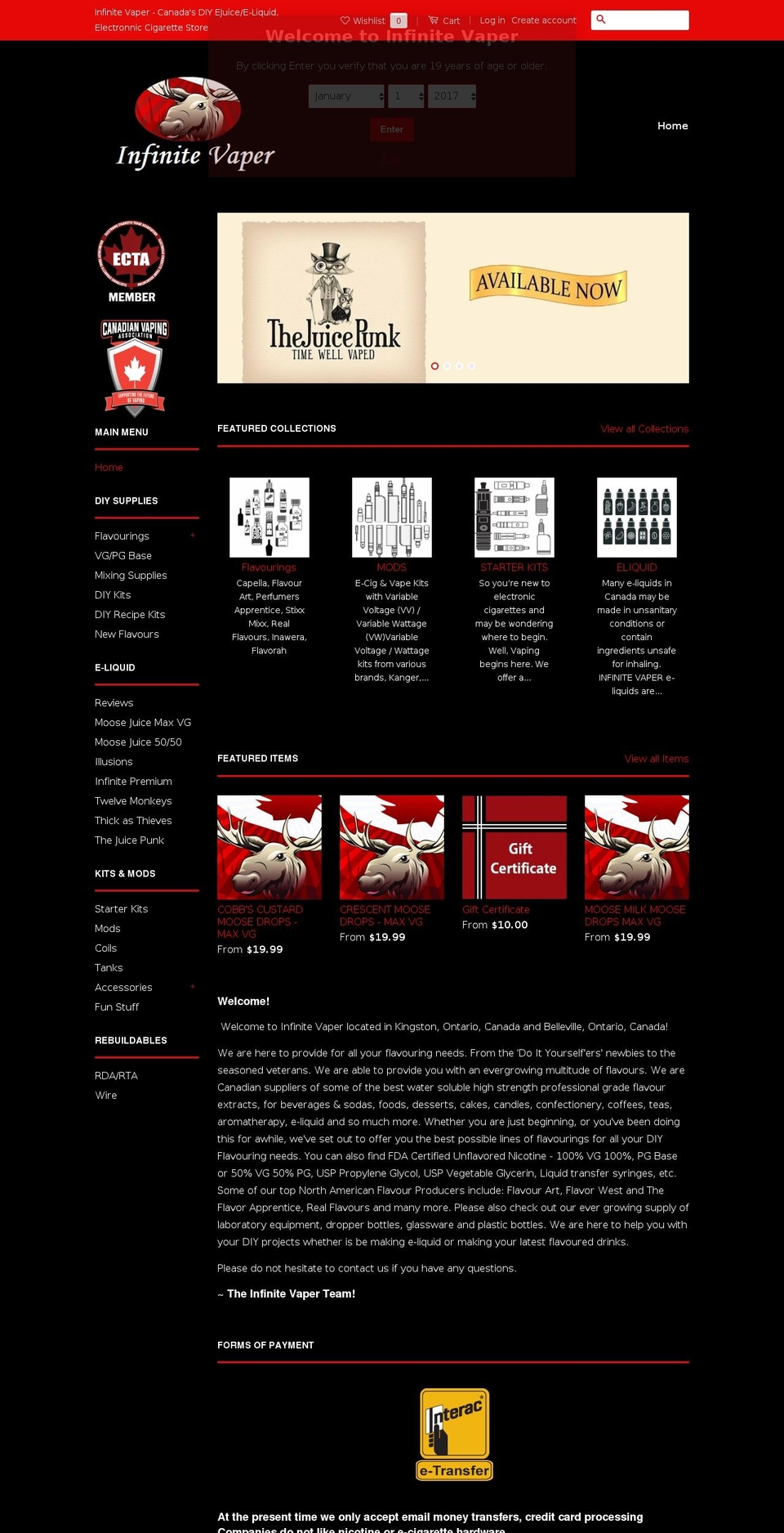 canadiandiyflavours.com shopify website screenshot