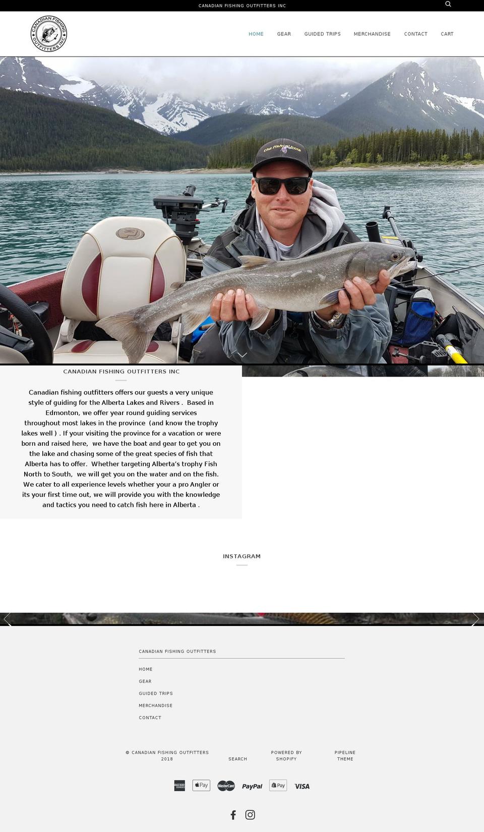 canadianfishingoutfitters.com — Shopify storefront screenshot