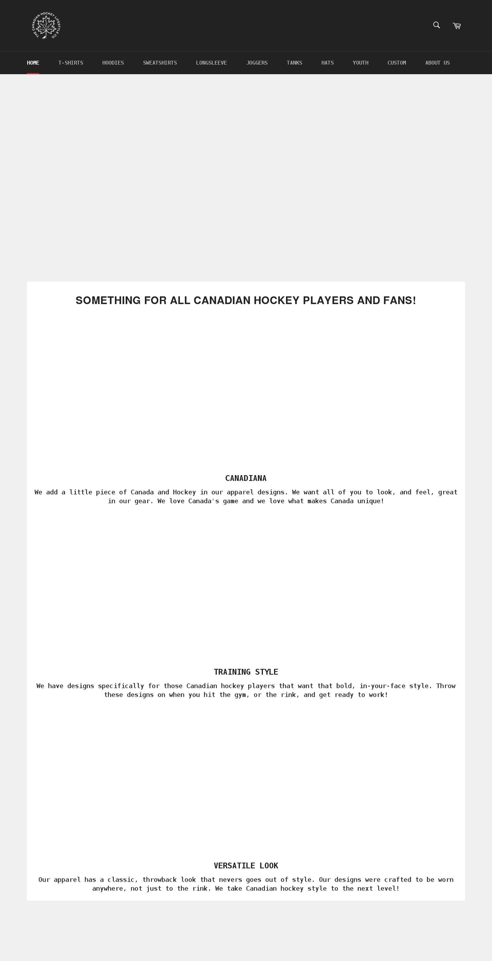 canadianhockeyco.com shopify website screenshot