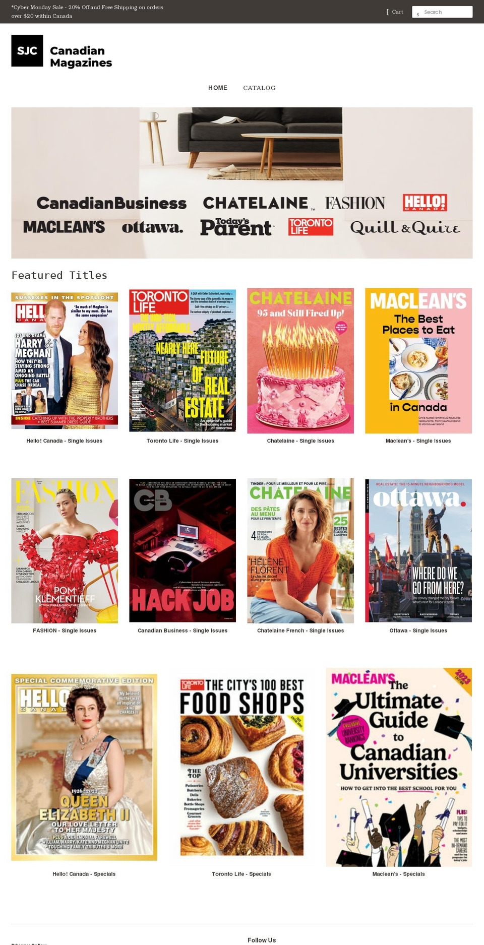 canadianmags.ca shopify website screenshot