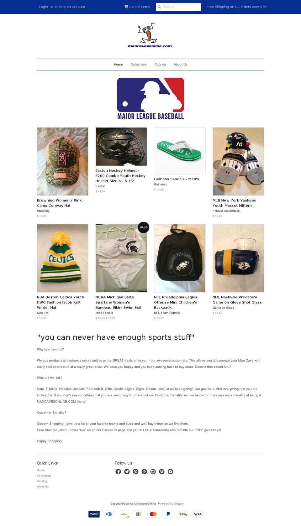 canadianmancaves.com — Shopify storefront screenshot