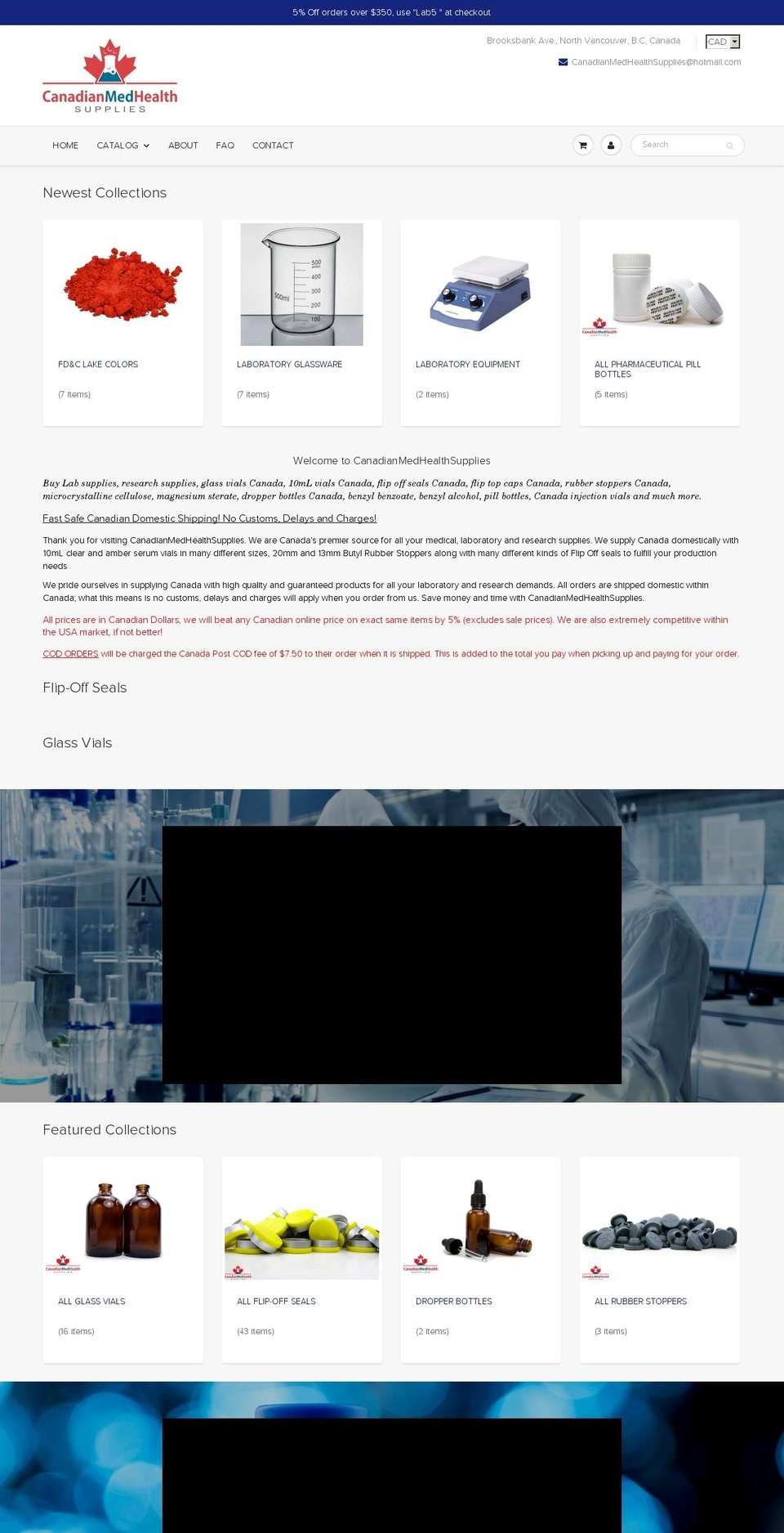 canadianmedhealthsupplies.com shopify website screenshot