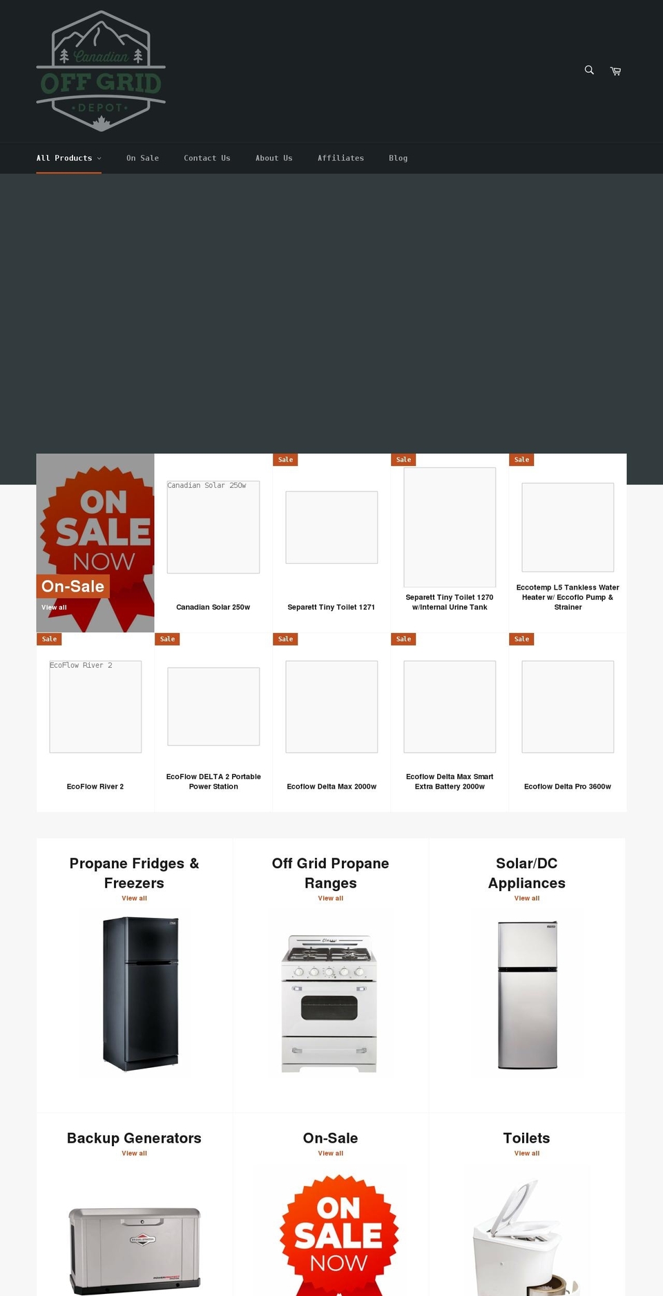 canadianoffgriddepot.com shopify website screenshot