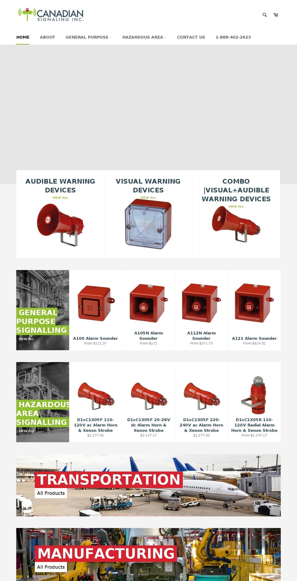 canadiansignalinginc.com — Shopify storefront screenshot