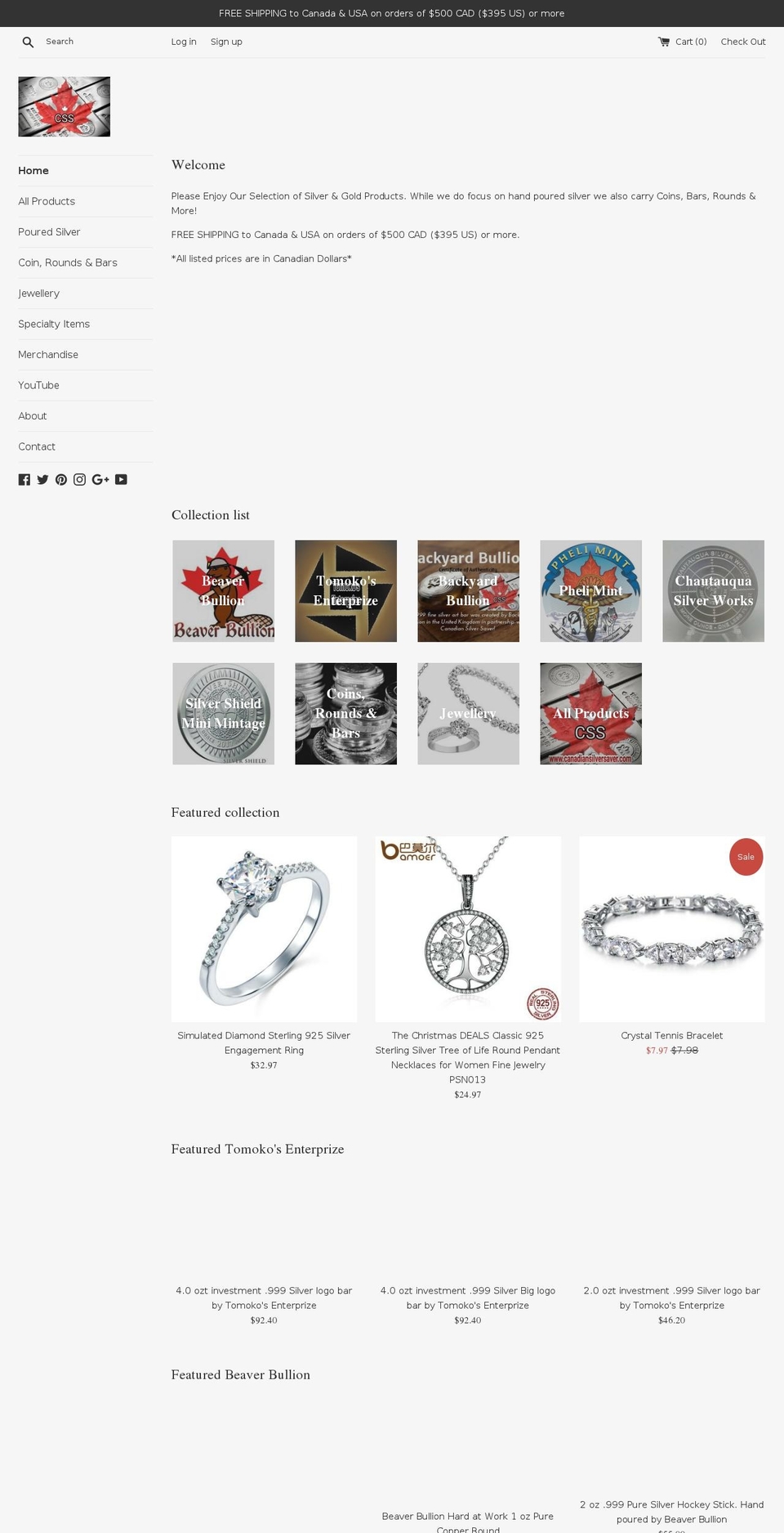 canadiansilversaver.ca shopify website screenshot