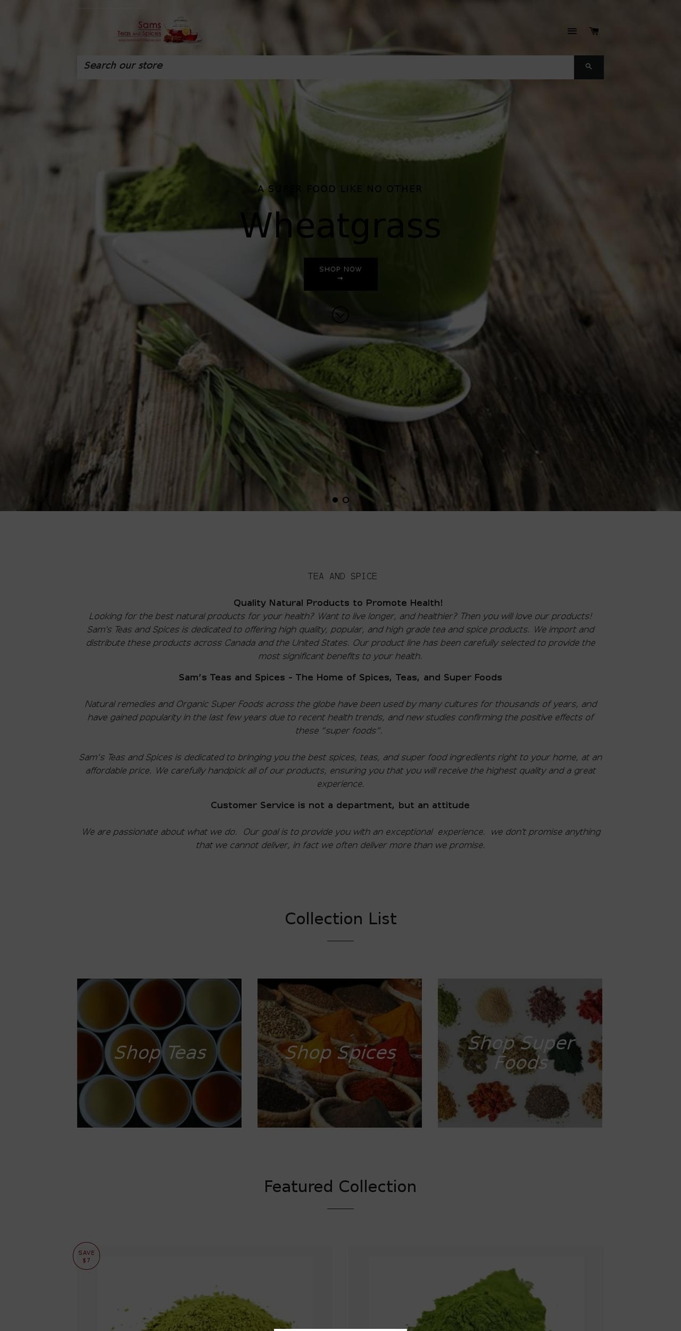 canadiansuperfoods.com — Shopify storefront screenshot