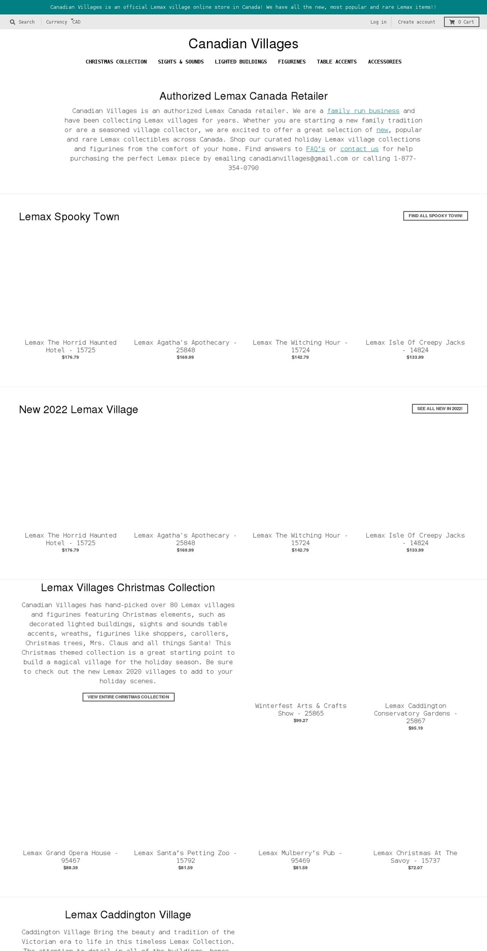 canadianvillages.com shopify website screenshot