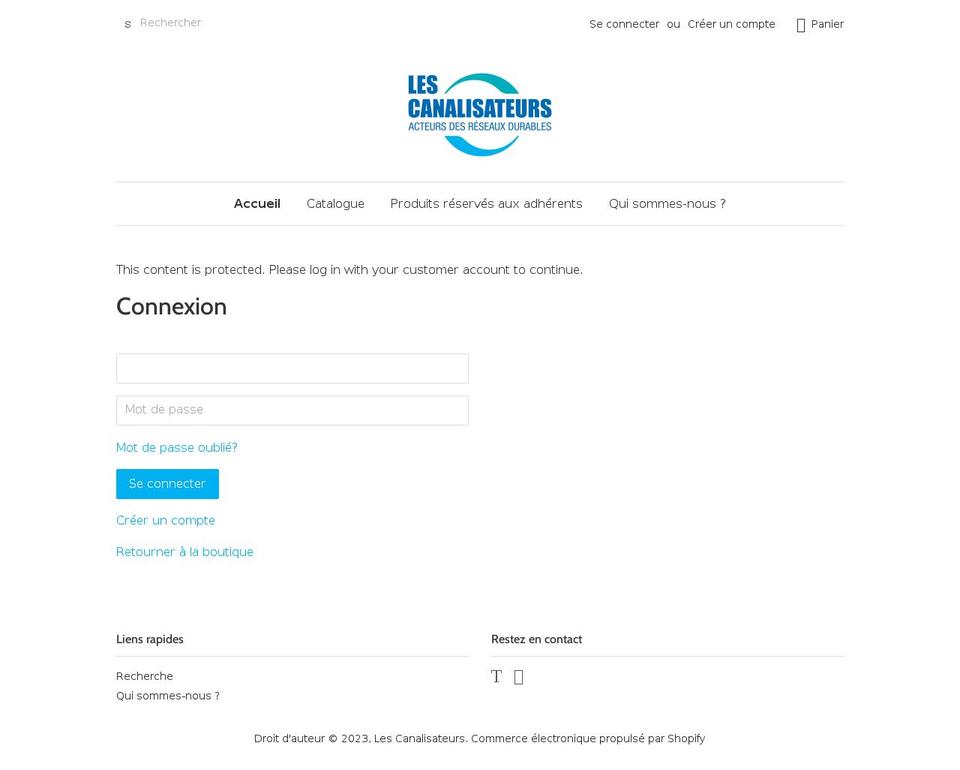 canalisateurs.myshopify.com shopify website screenshot