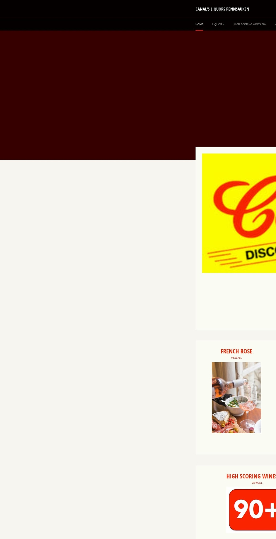 canals-liquors-pennsauken.myshopify.com shopify website screenshot