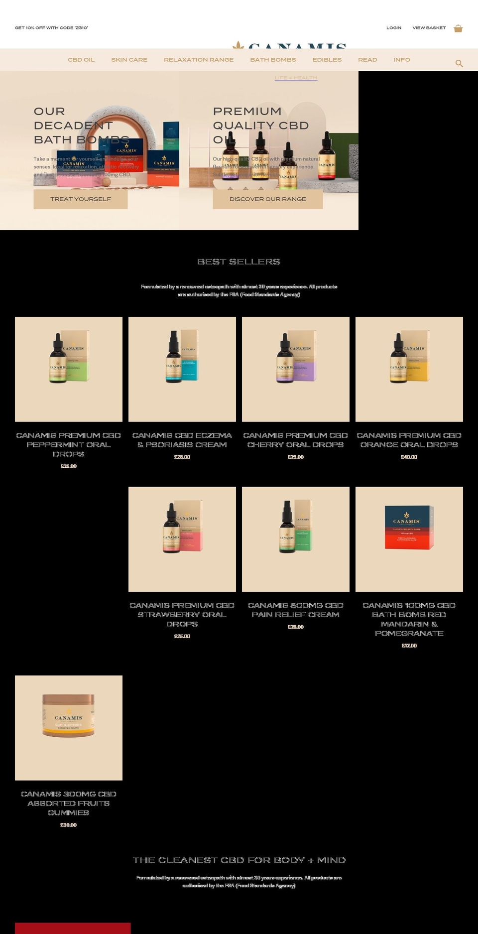 canamis.com shopify website screenshot