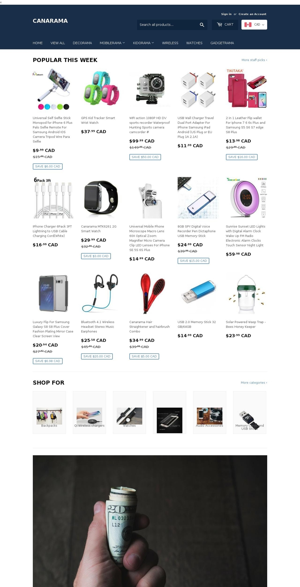 canarama.com — Shopify storefront screenshot