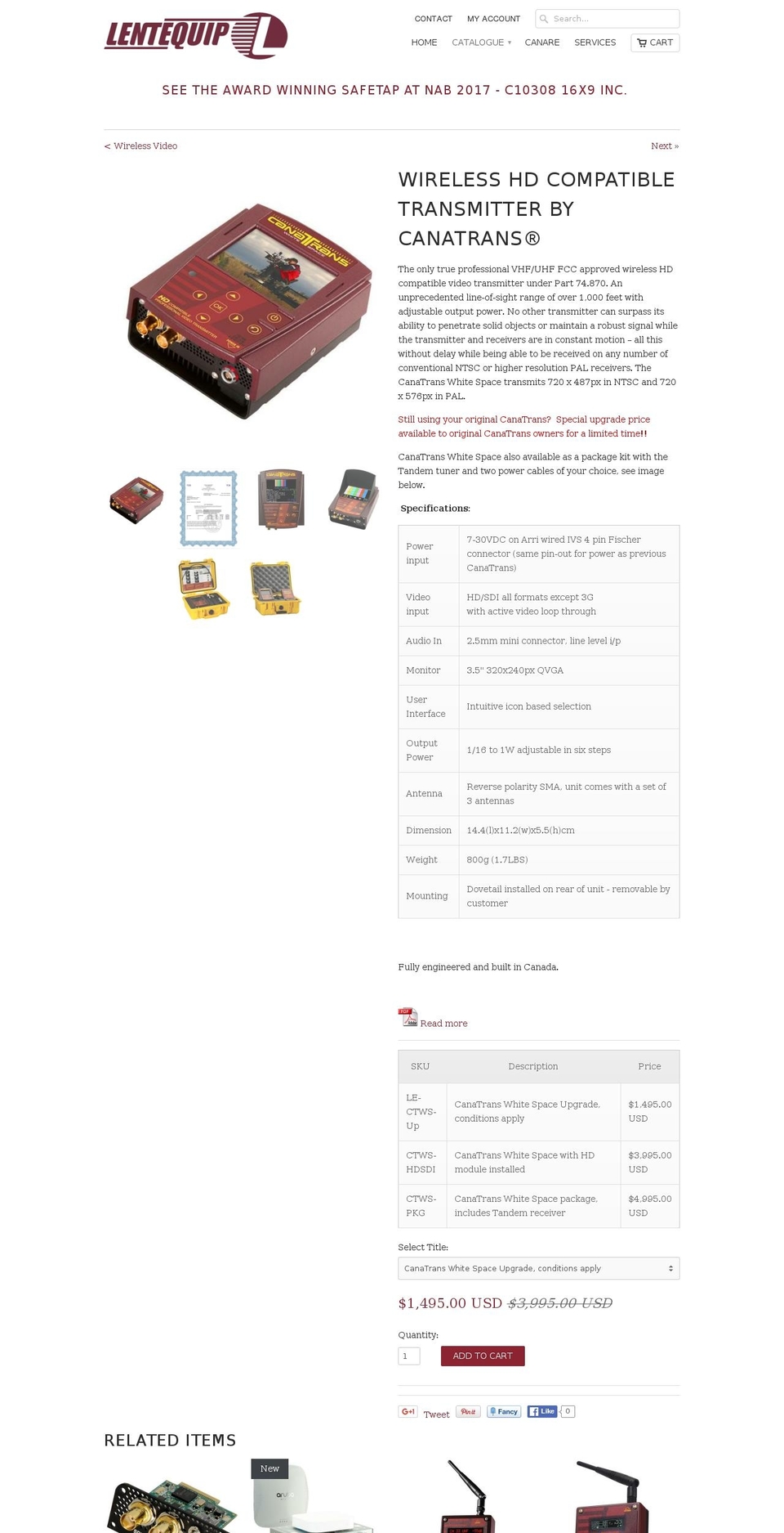 canatrans.com shopify website screenshot