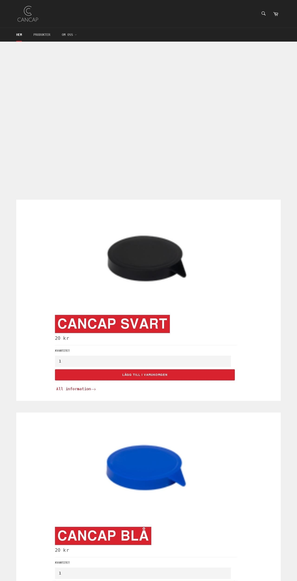 cancap.se shopify website screenshot