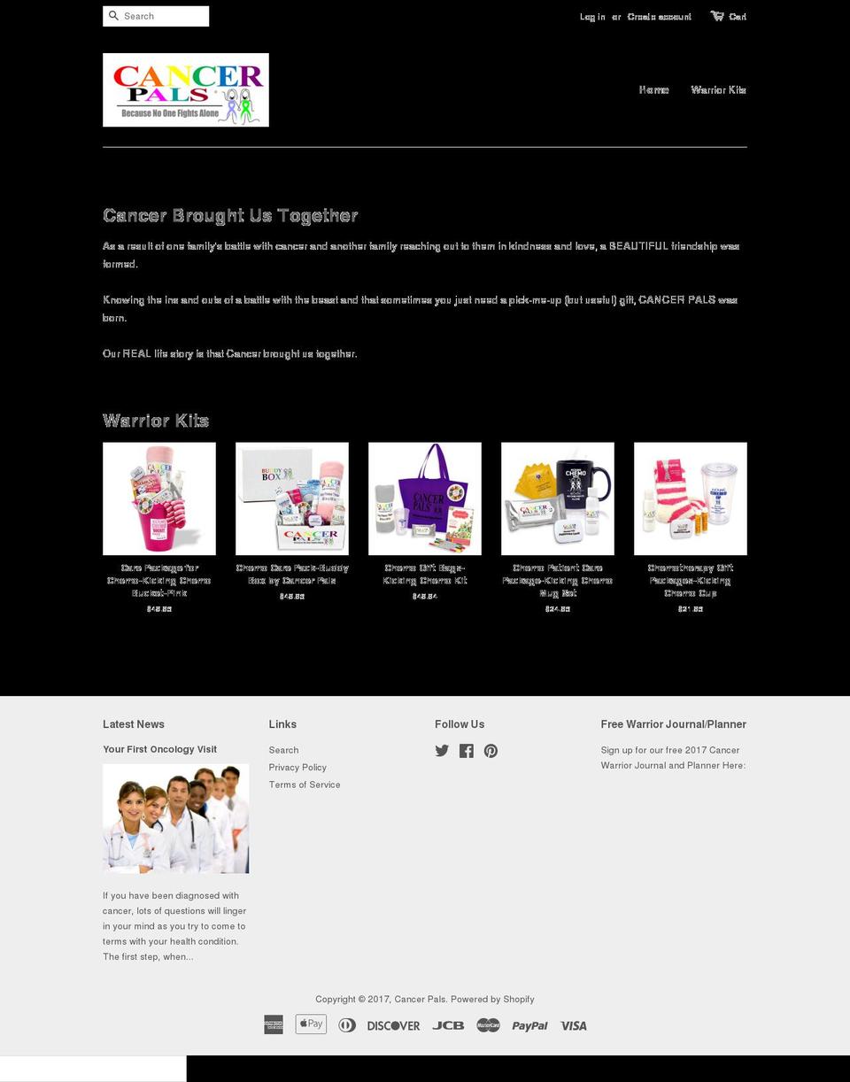 cancer-pals.com shopify website screenshot