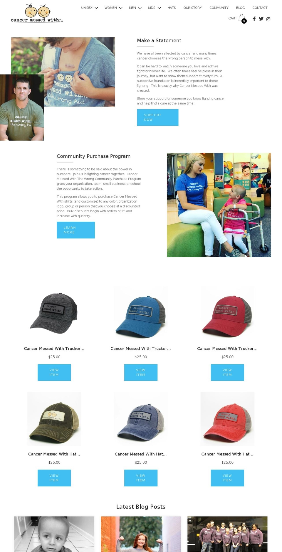 cancermessedwith.com shopify website screenshot