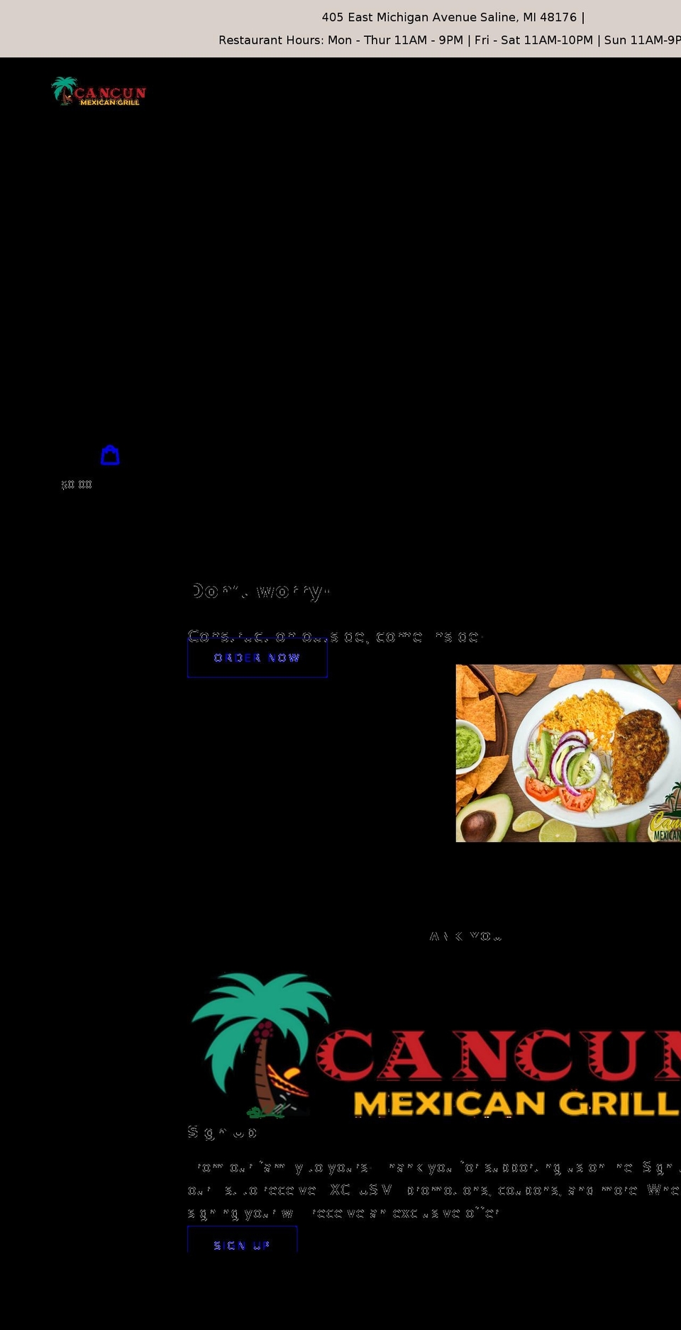 cancunmexicangrillsaline.com shopify website screenshot