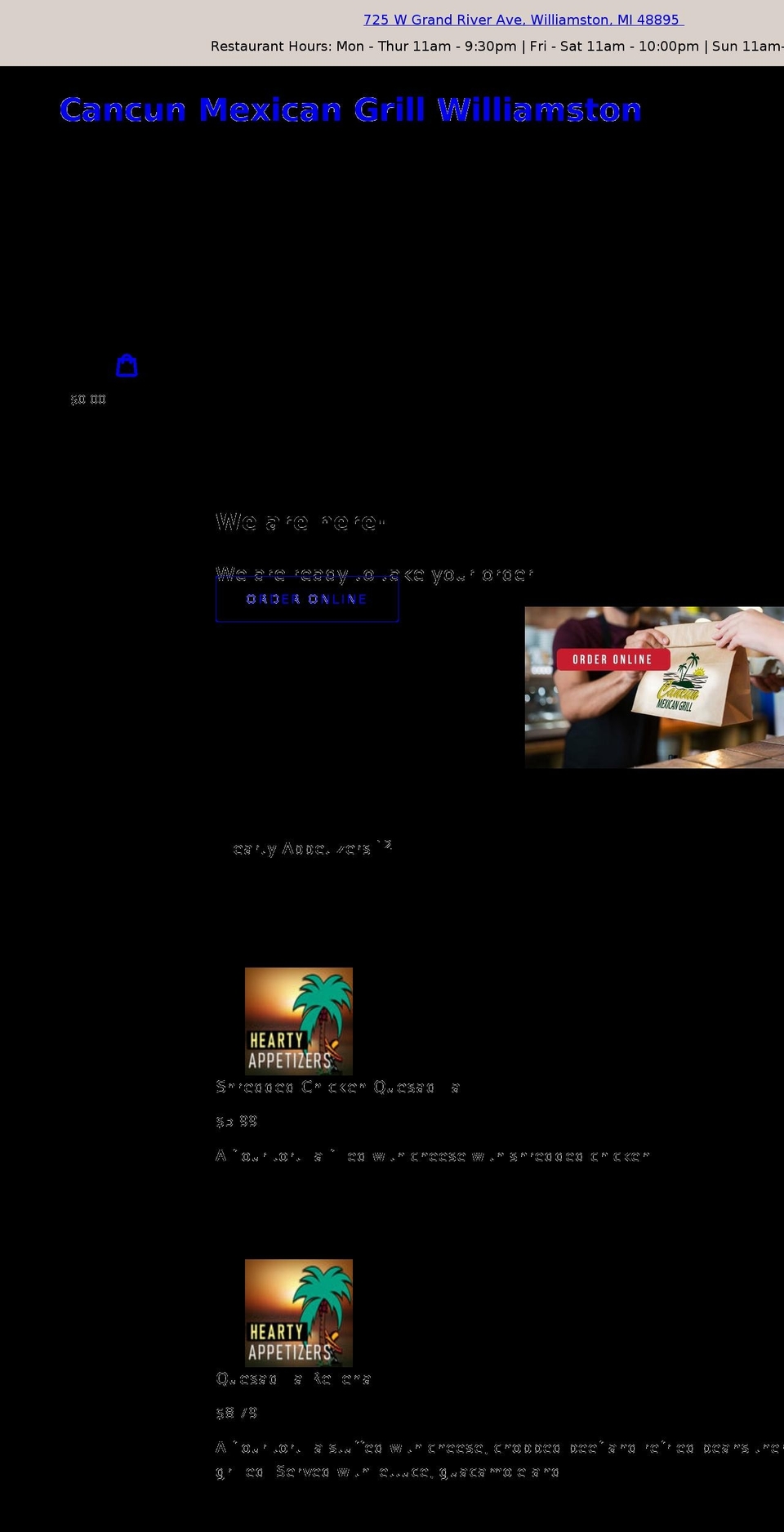 cancunmxgrillwm.com shopify website screenshot