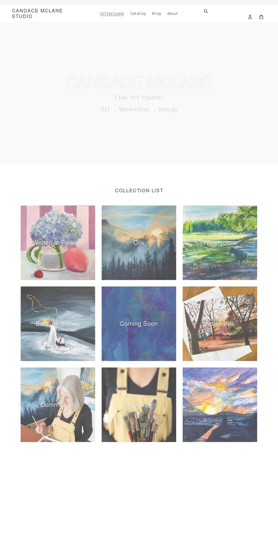 candacemclane.com shopify website screenshot