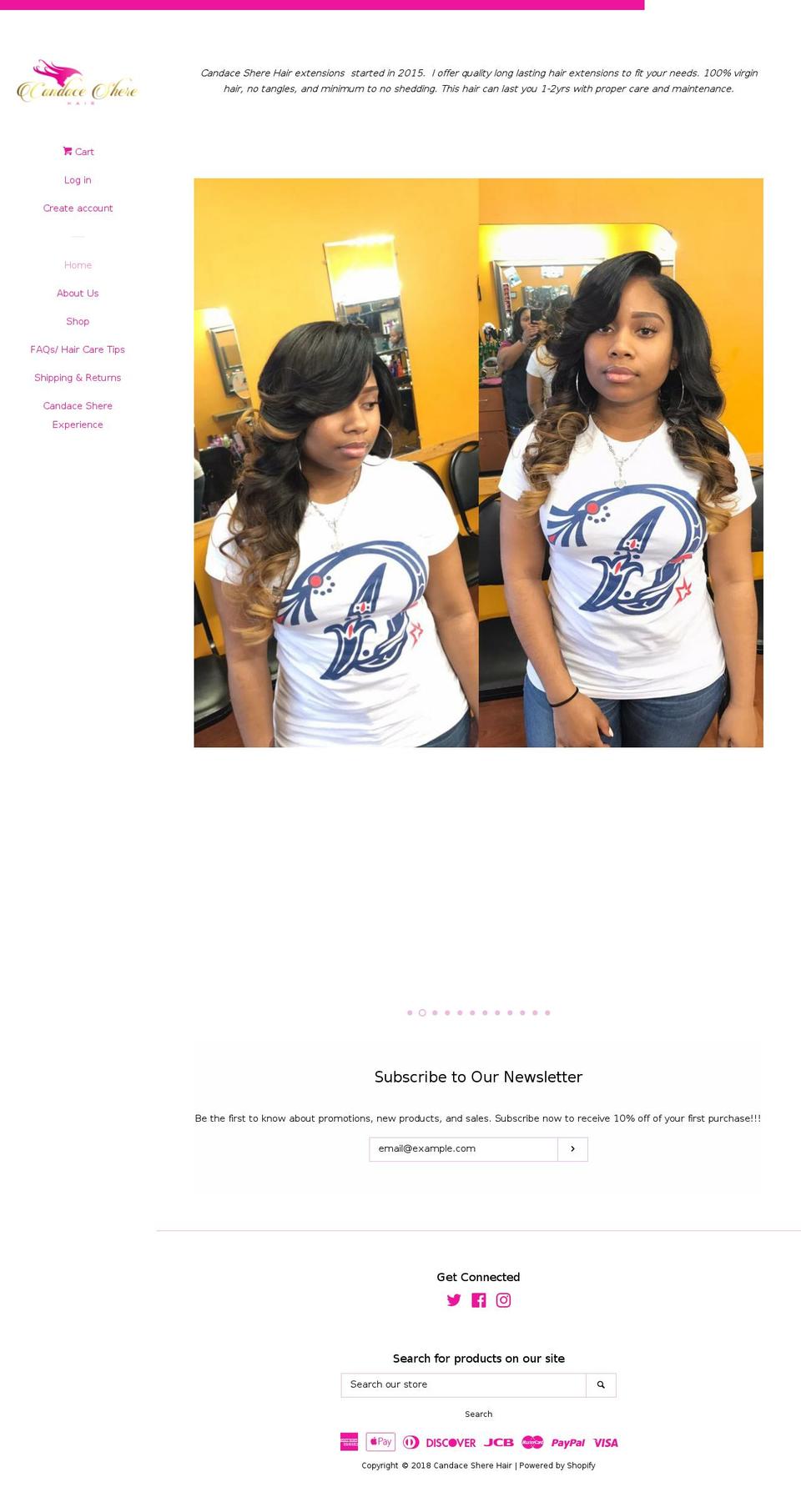 candacesherehair.com shopify website screenshot