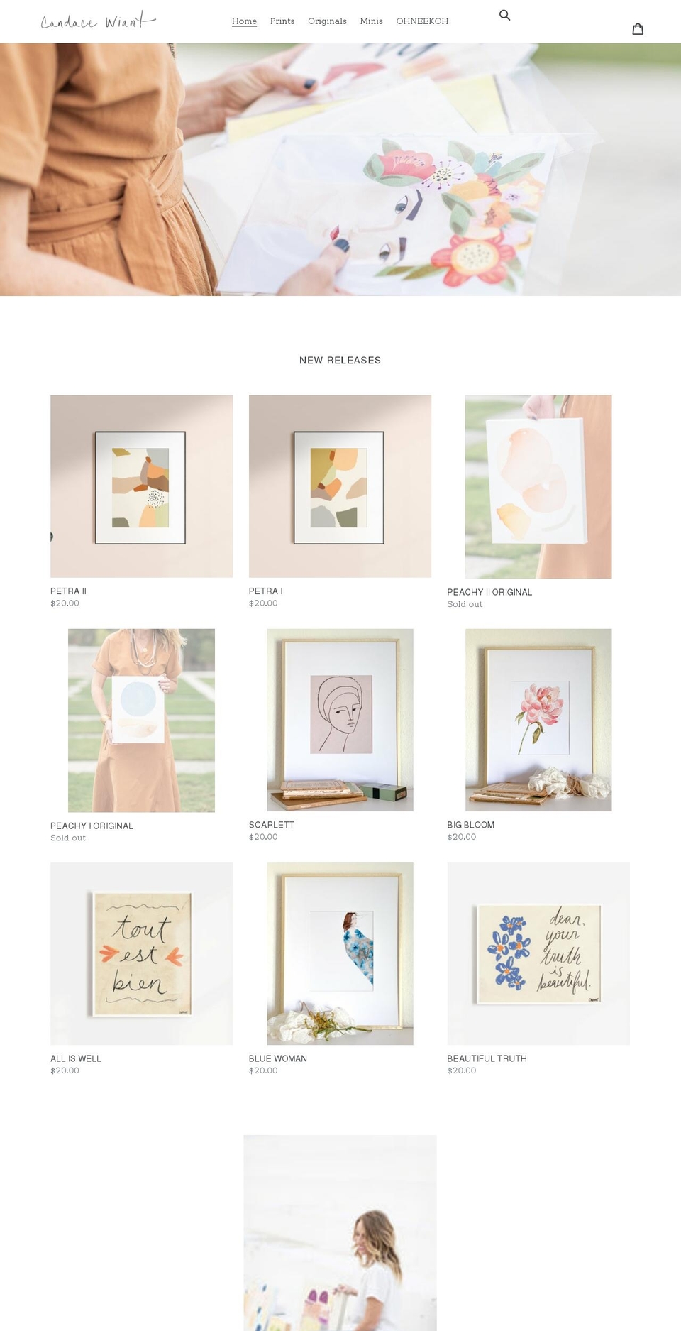candacewiant.com shopify website screenshot