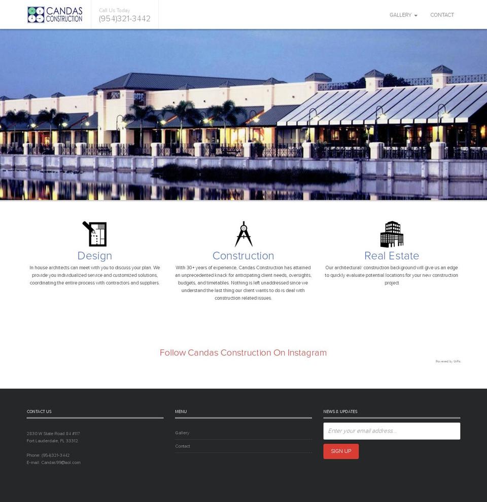 candasconstruction.com shopify website screenshot