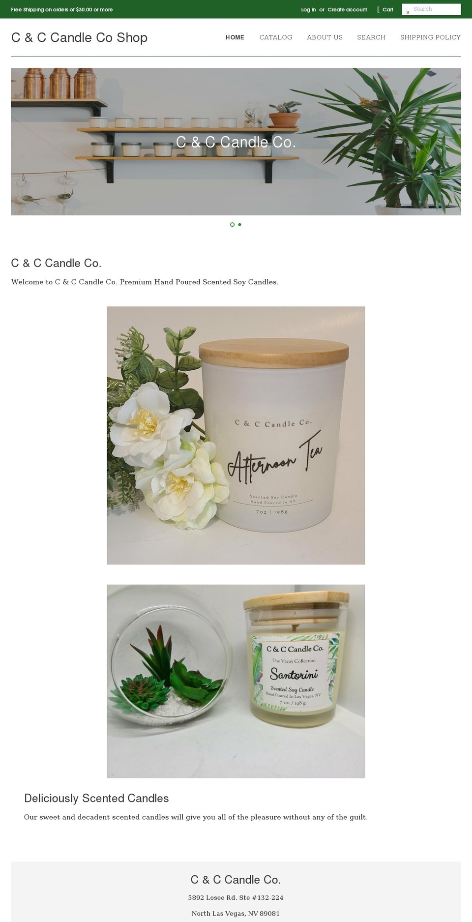 candccandleco.com shopify website screenshot