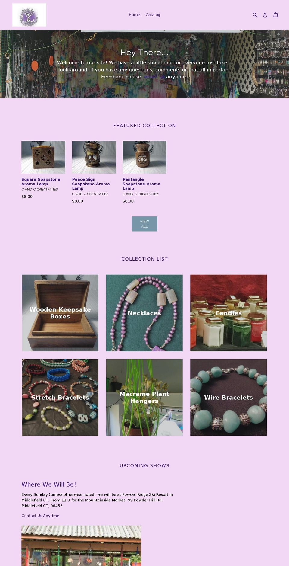candccreativities.com — Shopify storefront screenshot