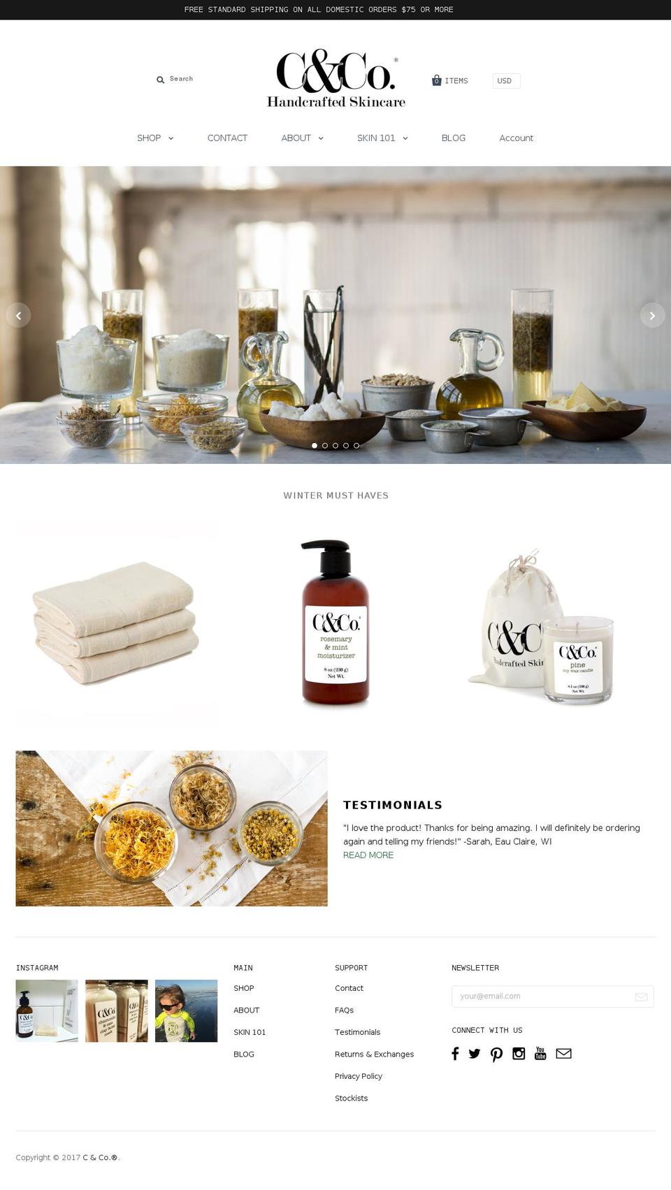 candconaturals.com shopify website screenshot