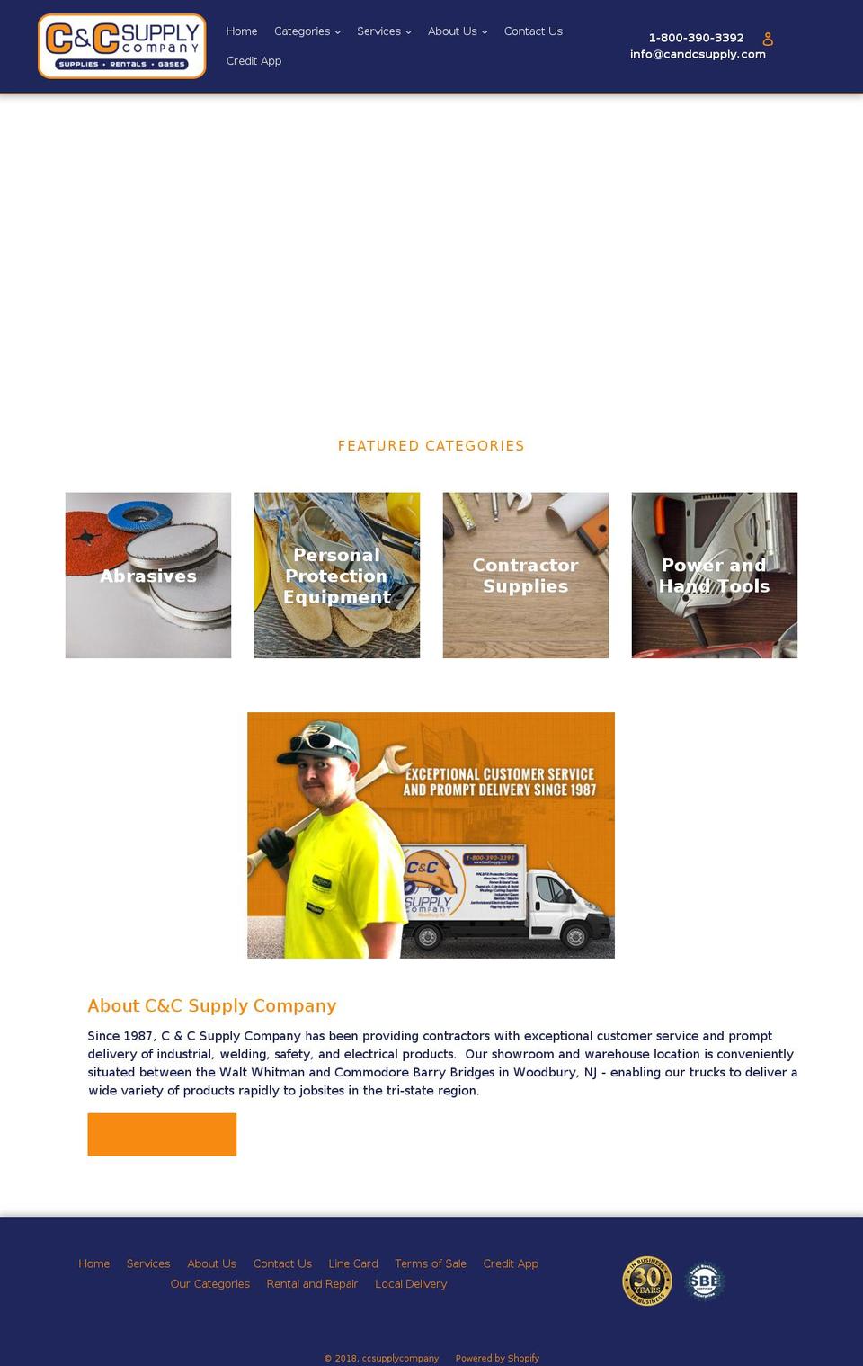 candcsupply.com shopify website screenshot