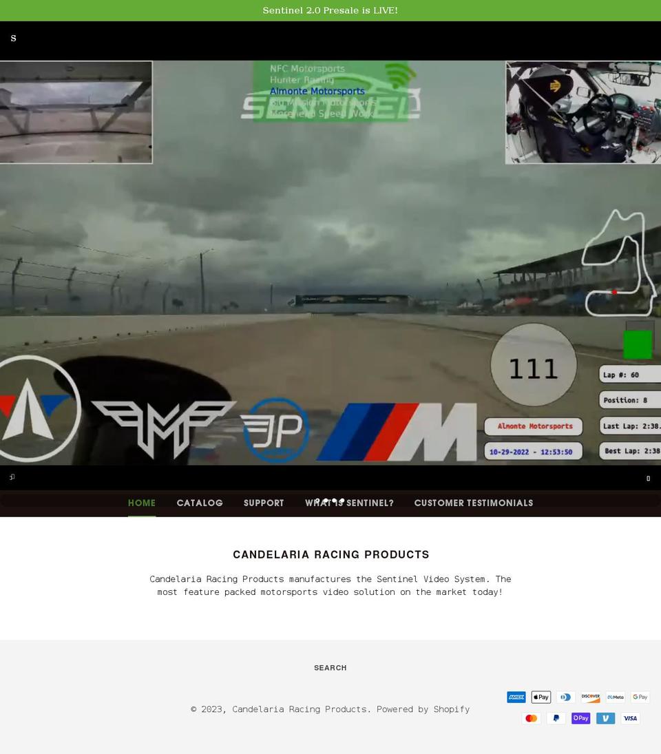 candelaria-racing.com shopify website screenshot