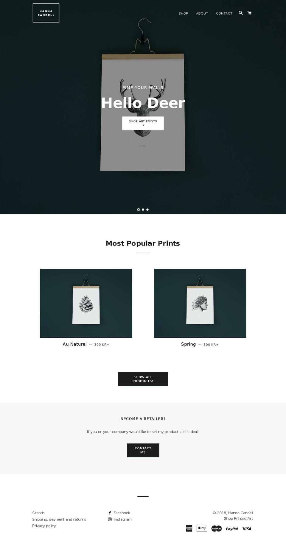 candelldesign.com — Shopify storefront screenshot