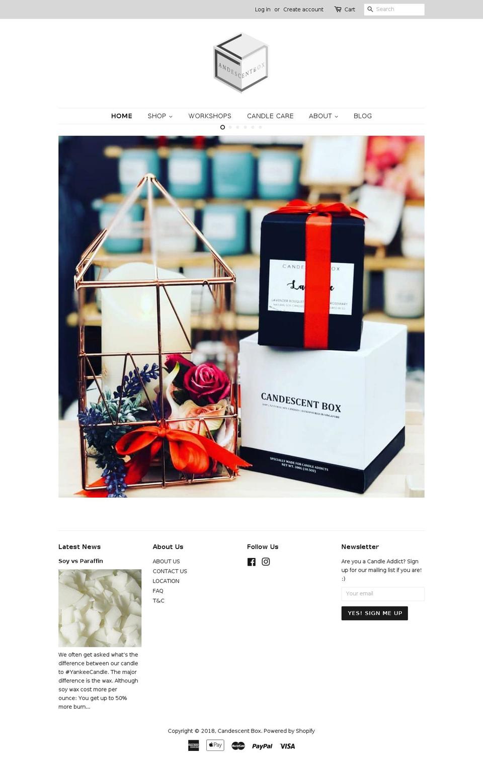 candescentbox.com — Shopify storefront screenshot
