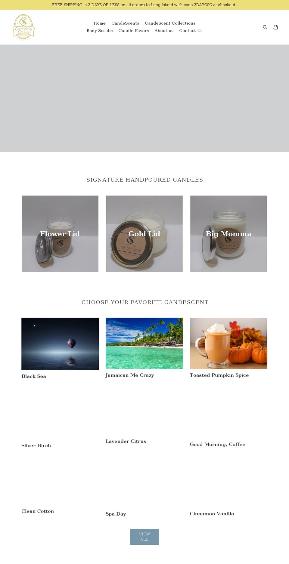 candescentcandles.com — Shopify storefront screenshot
