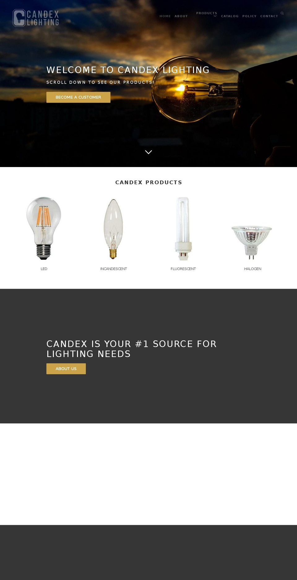 candexlighting.com shopify website screenshot