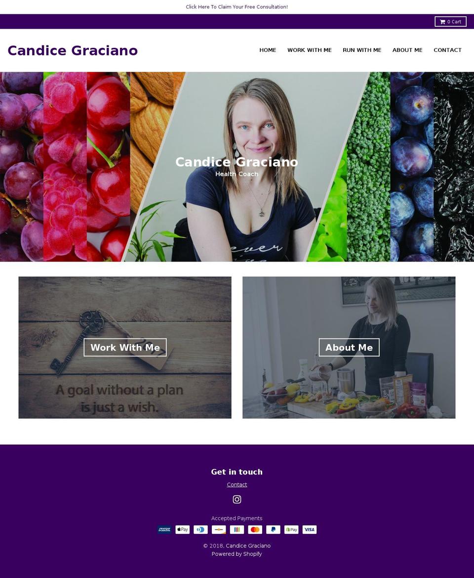 candicegraciano.com — Shopify storefront screenshot