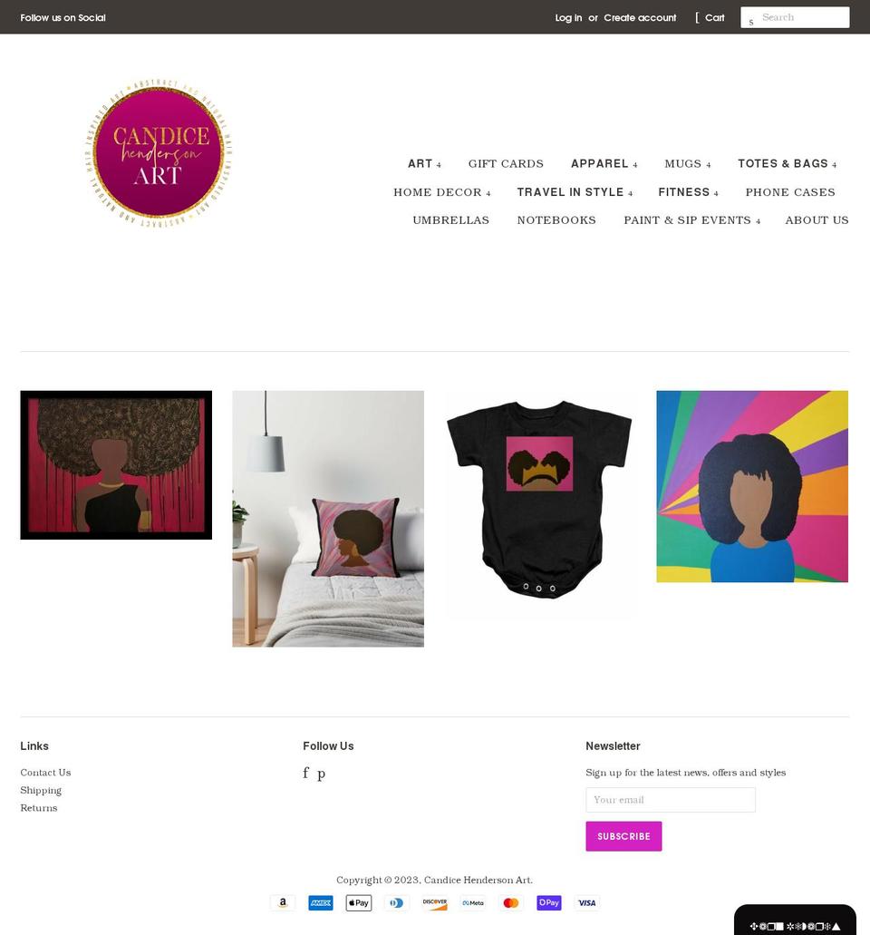 candicehendersonart.com shopify website screenshot