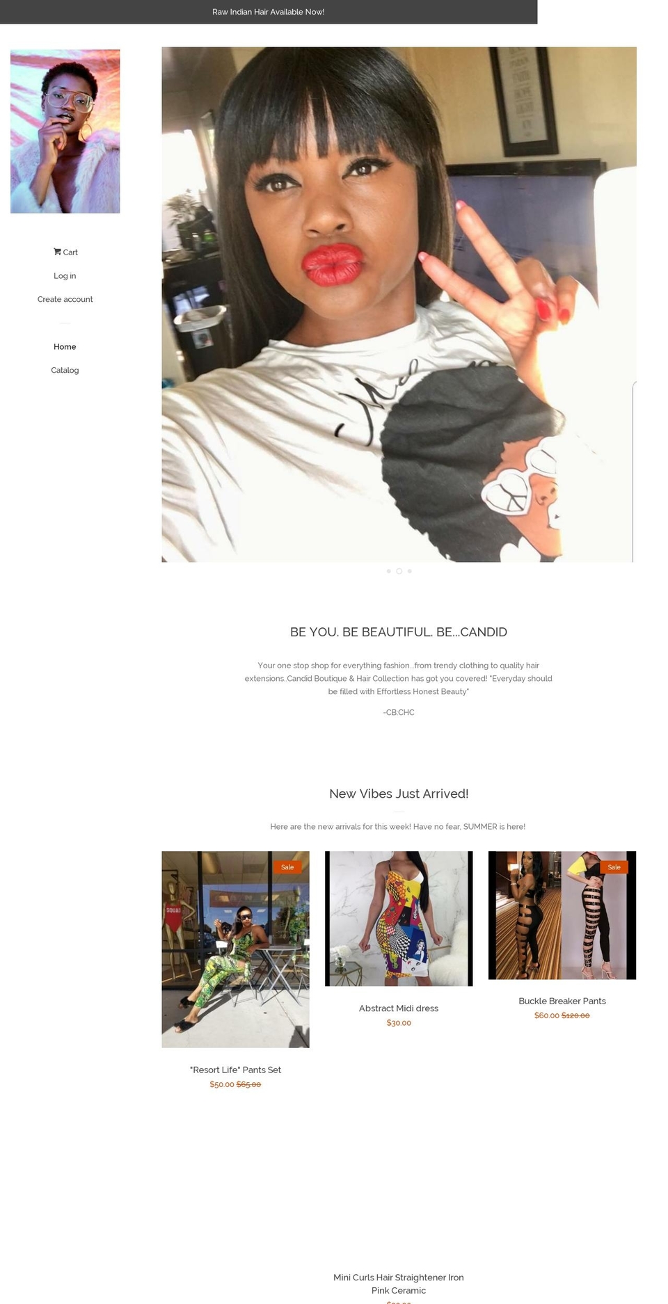 candid-boutique.com — Shopify storefront screenshot