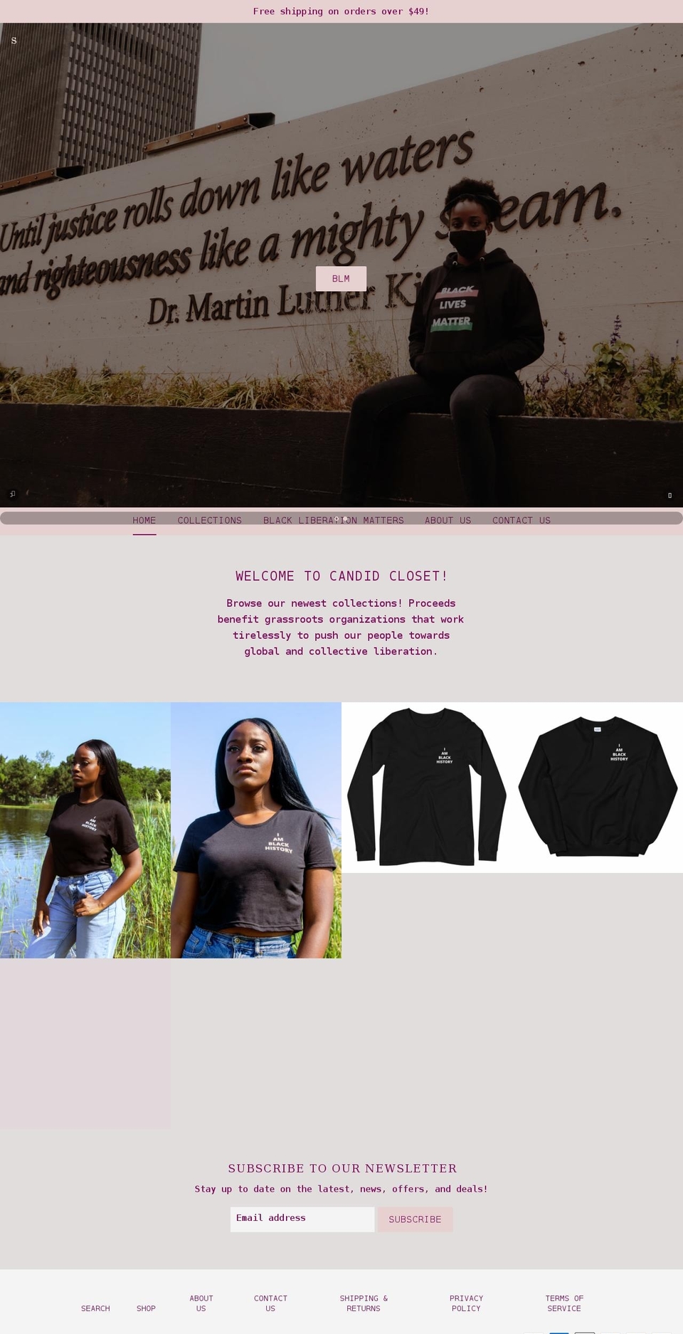 candidclosetonline.com shopify website screenshot