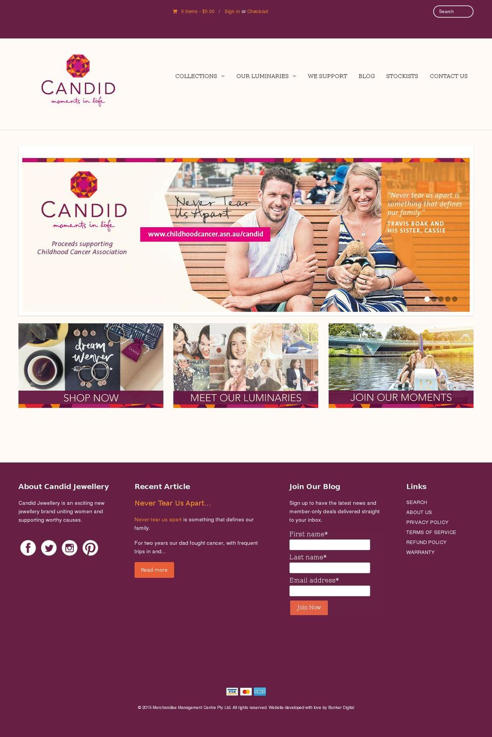 candidjewellery.com shopify website screenshot