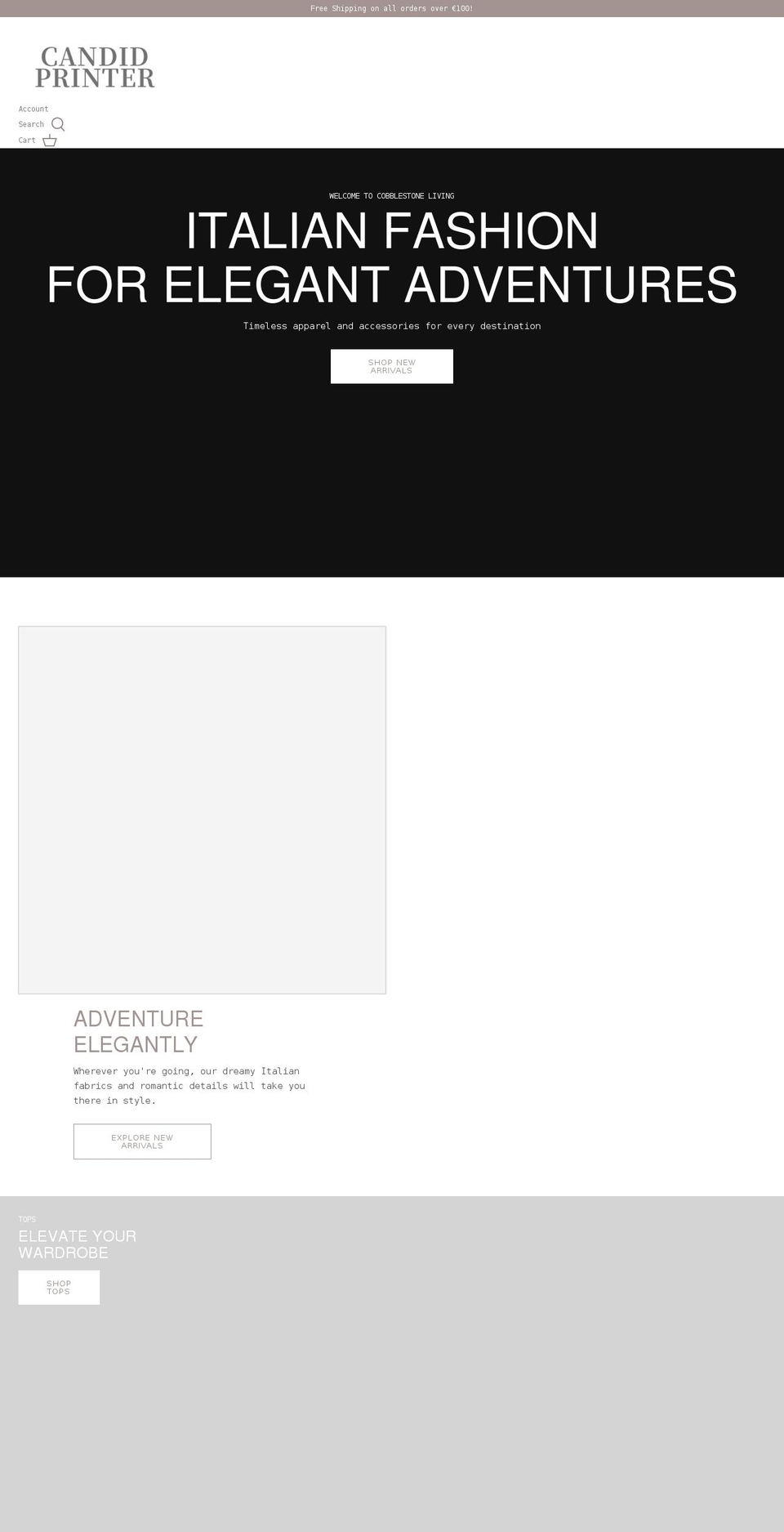 candidprinter.com shopify website screenshot