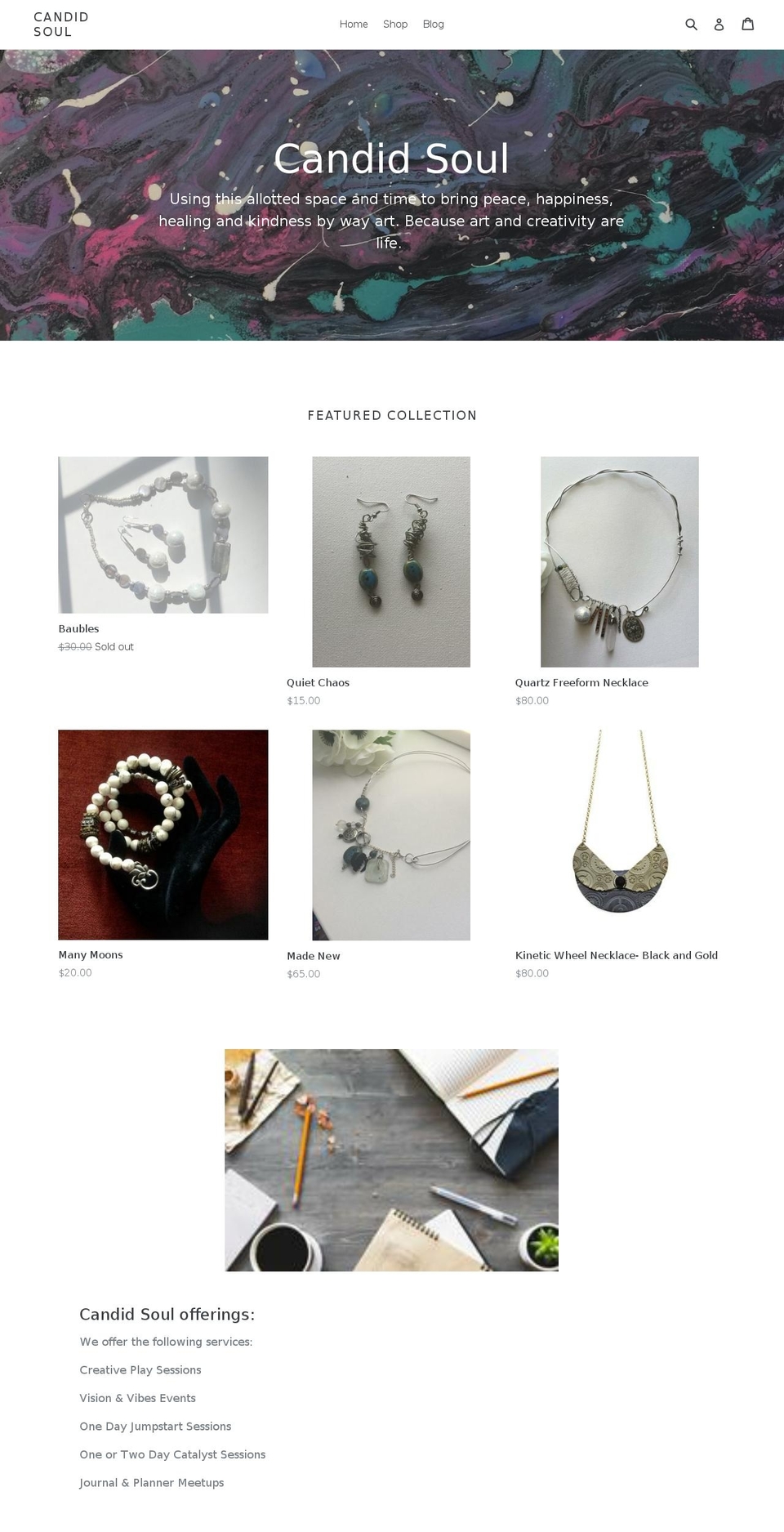 candidsoul.com — Shopify storefront screenshot
